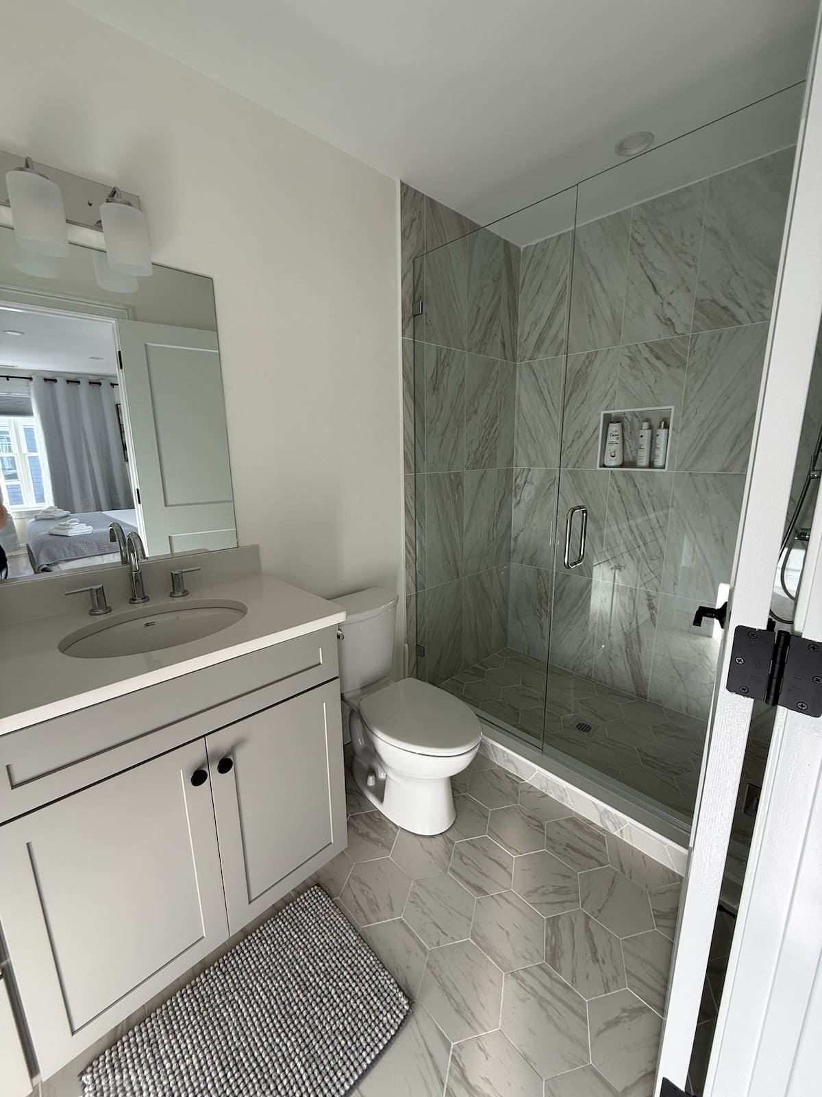 Walk-in shower bathroom